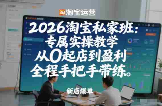 2026淘宝私家班：专属实操教学，从0起店到盈利，全程手把手带练-OG资源