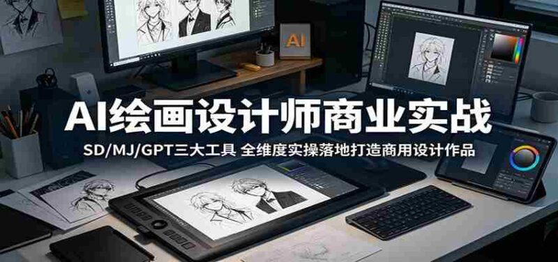 AI绘画设计师商业实战：SD/MJ/GPT三大工具，全维度实操落地打造商用设计作品-OG资源